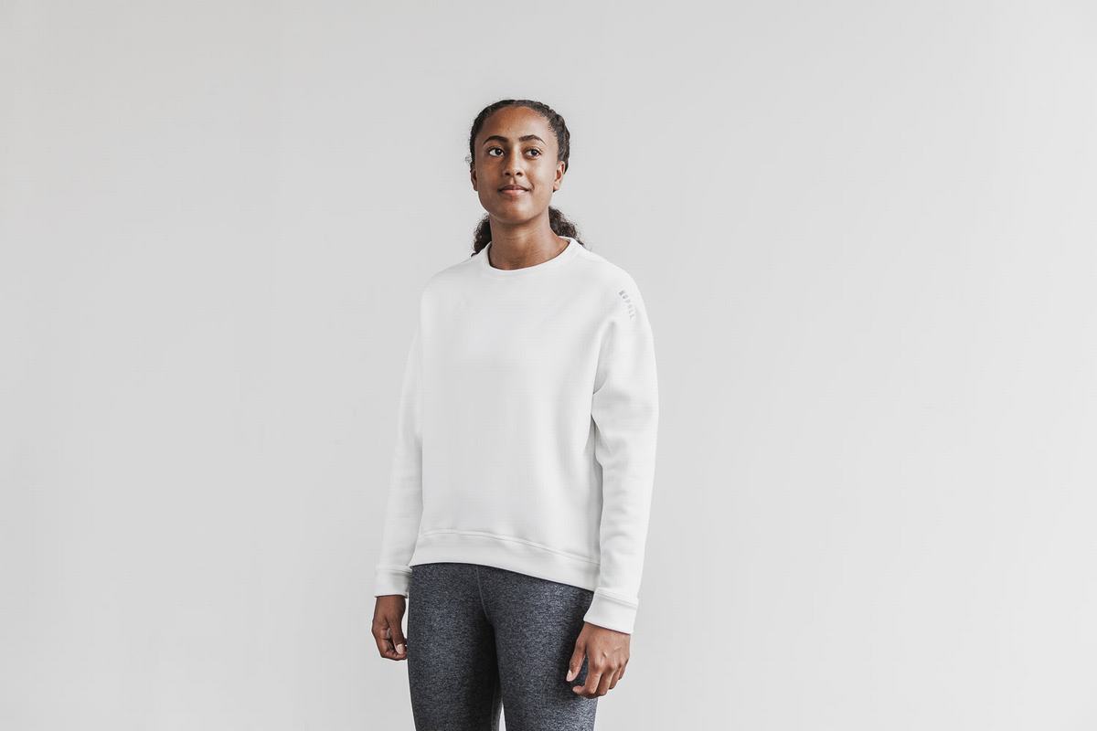 Nobull Performance Crew Women's Sweatshirts White | Australia (PN4960)